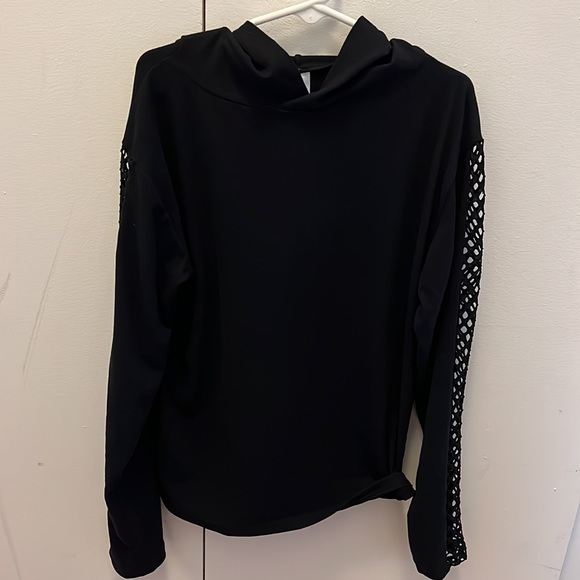 Girls Suzette Collection long sleeve hooded shirt with arm detail - Picture 5 of 5